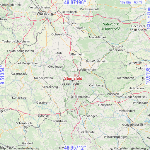 Steinsfeld on map