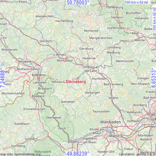 Steinsberg on map