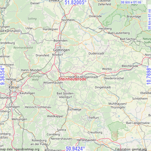 Steinheuterode on map