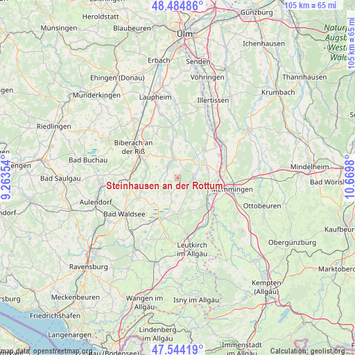 Steinhausen an der Rottum on map
