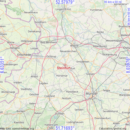Steinfurt on map