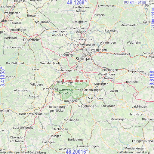 Steinenbronn on map
