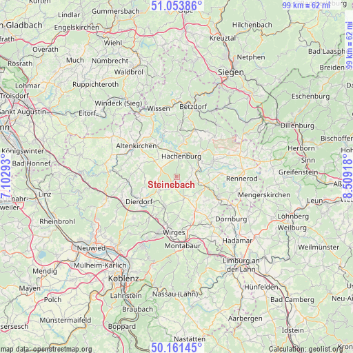 Steinebach on map