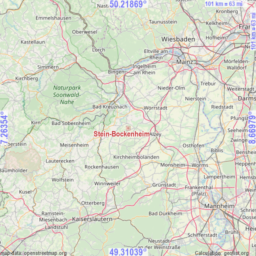 Stein-Bockenheim on map
