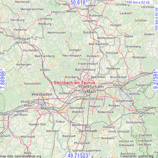 Steinbach am Taunus on map
