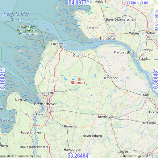 Steinau on map