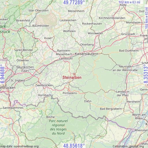 Steinalben on map