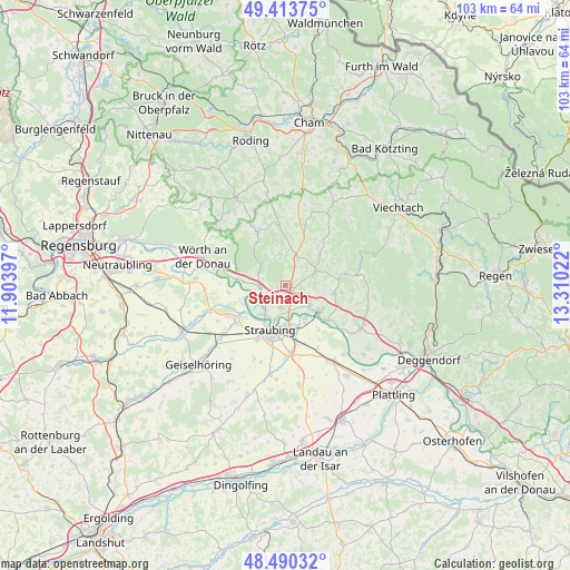 Steinach on map