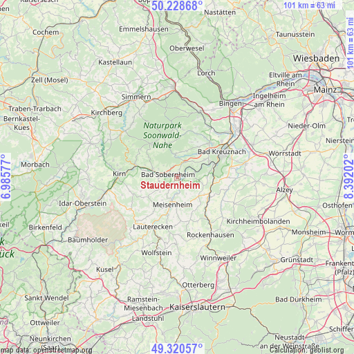 Staudernheim on map