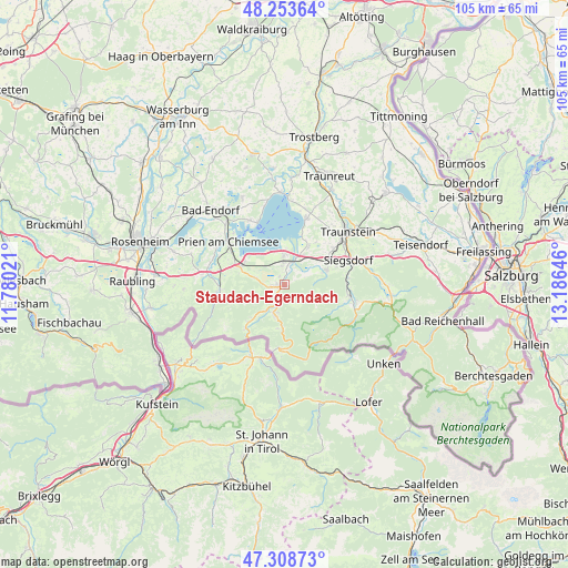 Staudach-Egerndach on map