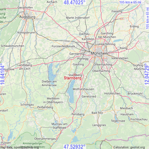 Starnberg on map