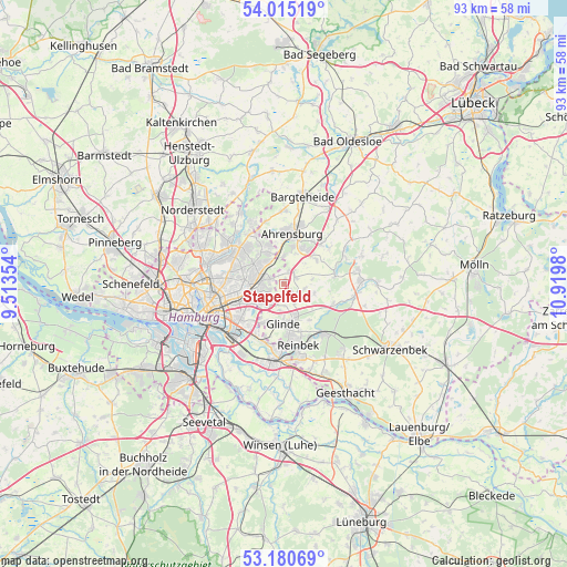 Stapelfeld on map