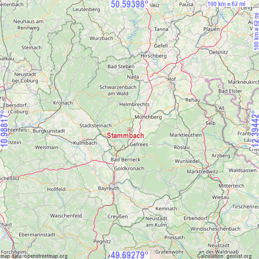 Stammbach on map
