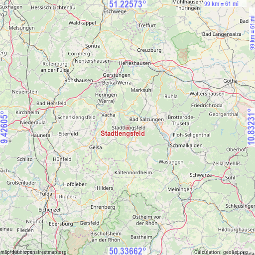 Stadtlengsfeld on map
