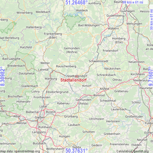 Stadtallendorf on map