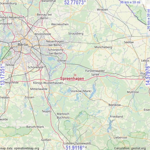 Spreenhagen on map
