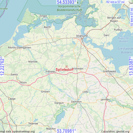 Splietsdorf on map