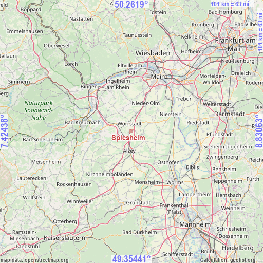 Spiesheim on map