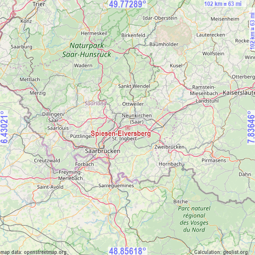Spiesen-Elversberg on map