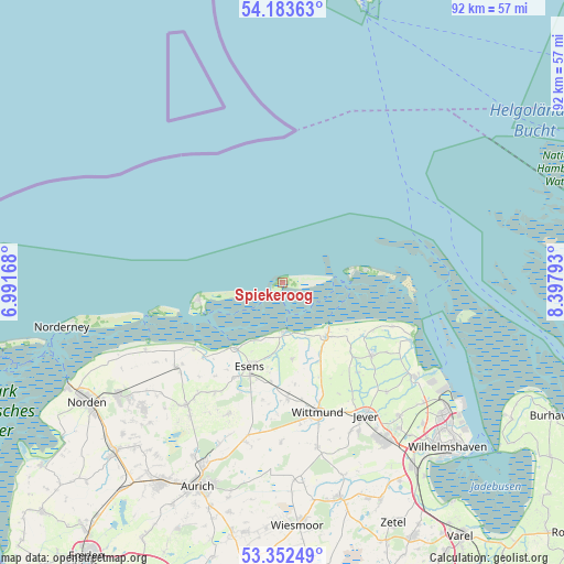 Spiekeroog on map