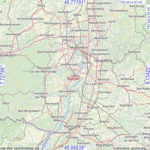 Speyer on map