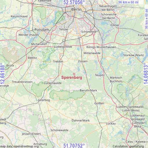 Sperenberg on map