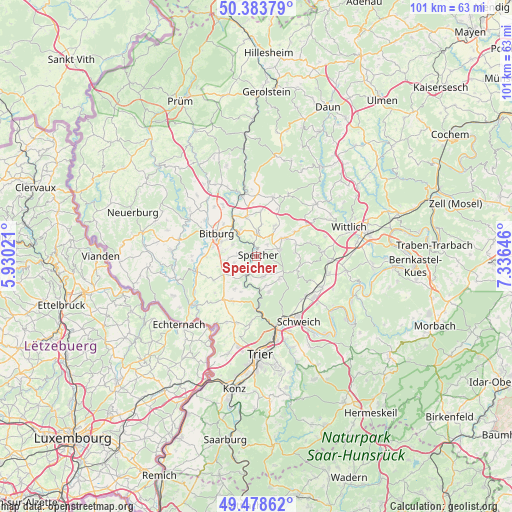 Speicher on map