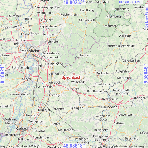 Spechbach on map