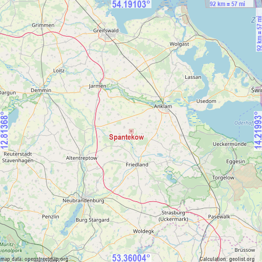 Spantekow on map