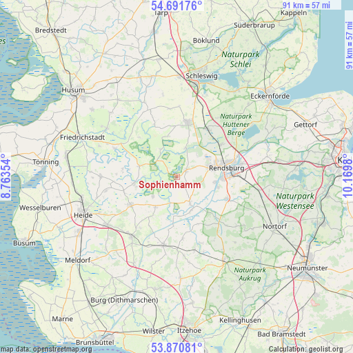 Sophienhamm on map