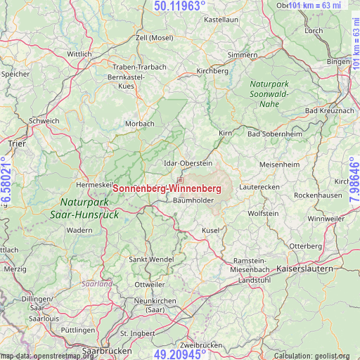 Sonnenberg-Winnenberg on map