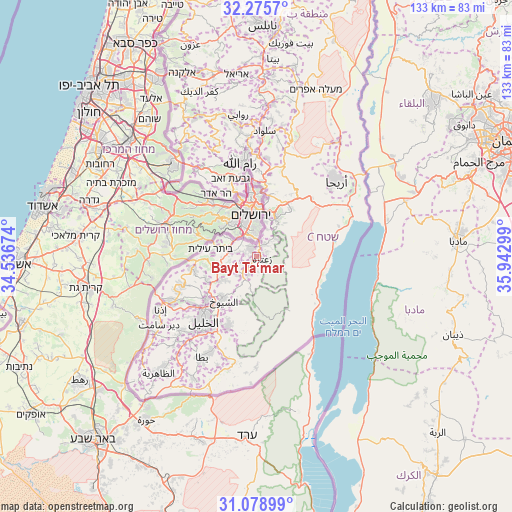 Bayt Ta‘mar on map