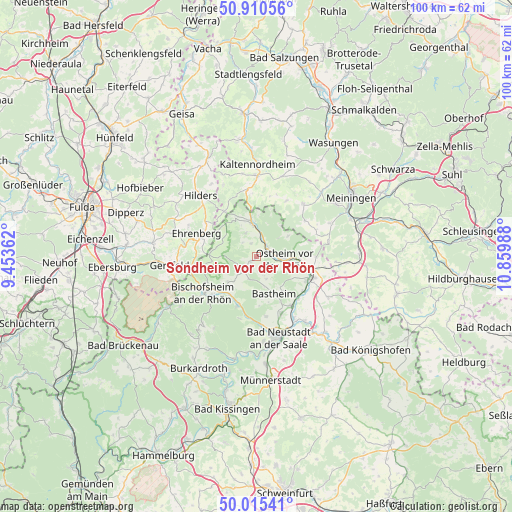 Sondheim vor der Rhön on map