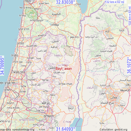 Bayt Ḩasan on map
