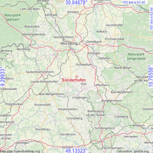 Sonderhofen on map