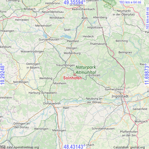 Solnhofen on map