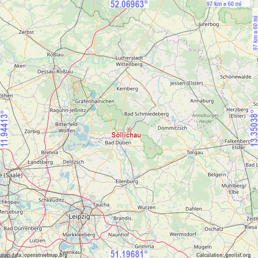 Söllichau on map