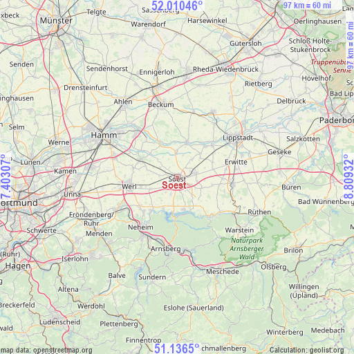 Soest on map