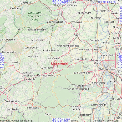 Sippersfeld on map