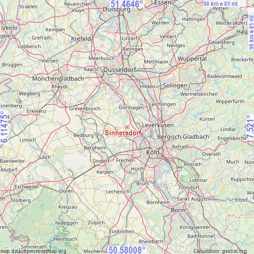 Sinnersdorf on map