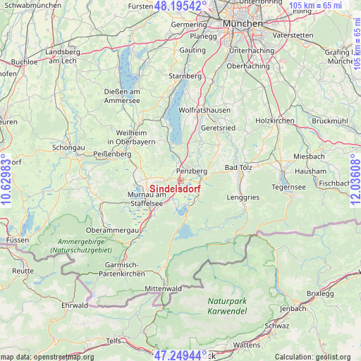 Sindelsdorf on map
