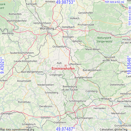 Simmershofen on map