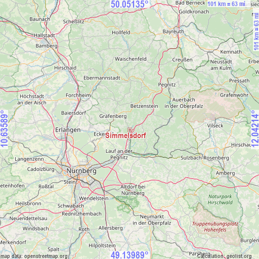 Simmelsdorf on map