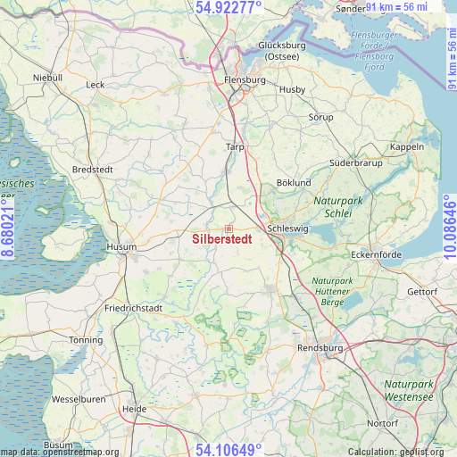 Silberstedt on map