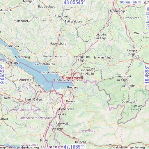 Sigmarszell on map