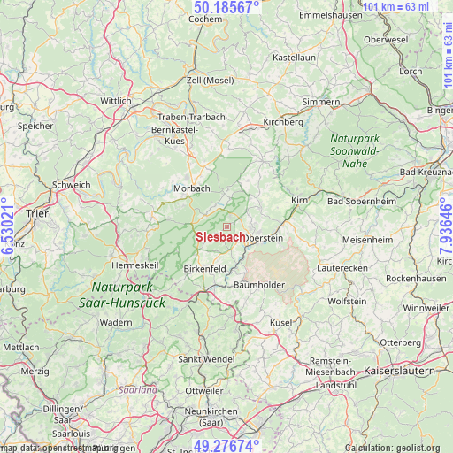 Siesbach on map