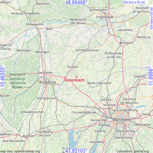 Sielenbach on map