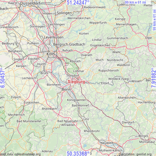 Siegburg on map