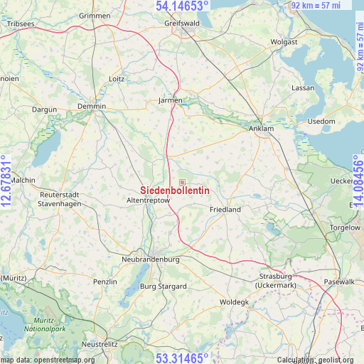 Siedenbollentin on map