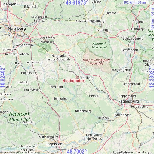 Seubersdorf on map